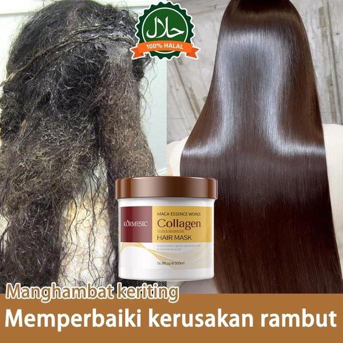 MASULIMSHOP76 - COLLAGEN HAIR MASK KERATIN 500ML - MASKER RAMBUT RUSAK & KERING, PELURUS RAMBUT, HAI