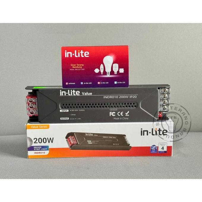 ADAPTOR DRIVER PSU TRAFO LED STRIP INLITE 16A 12V 200W - INDR010