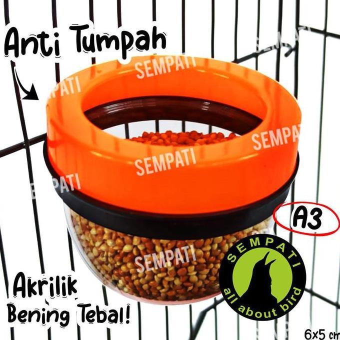 SEMPATI Cepuk Plastik A3 Cangkir Bulat Tempat Pakan Minum Burung  Cepuk Millet Grit Wadah Pakan Buru