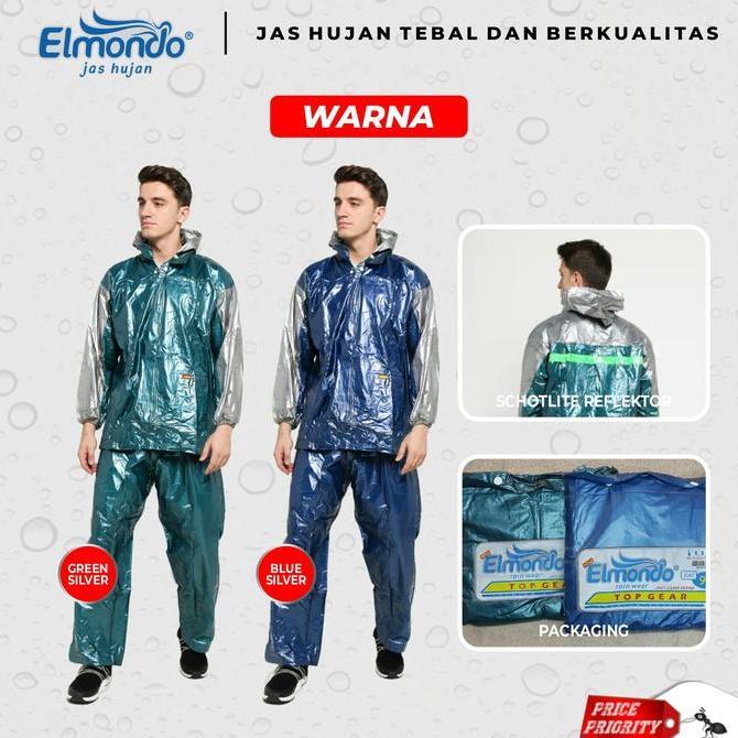 JAS HUJAN DEWASA SETELAN JAKET CELANA ELMONDO 901 TEBAL KARET