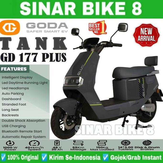 New Sepeda Listrik Goda Tank 177 Plus 1000 Watt Electric E Bike
