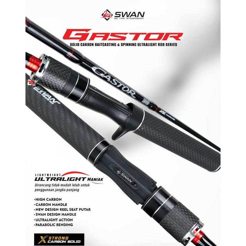 elimasanuk - joran pancing swan ul gastor solid carbon spinning & bait casting 150-210cm