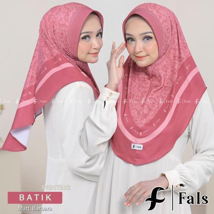 Hijab Motif Batik Sublim Printing SIze L Bahan Jersey By Fals Muslim Kerudung Wanita Pad Panjang Sya