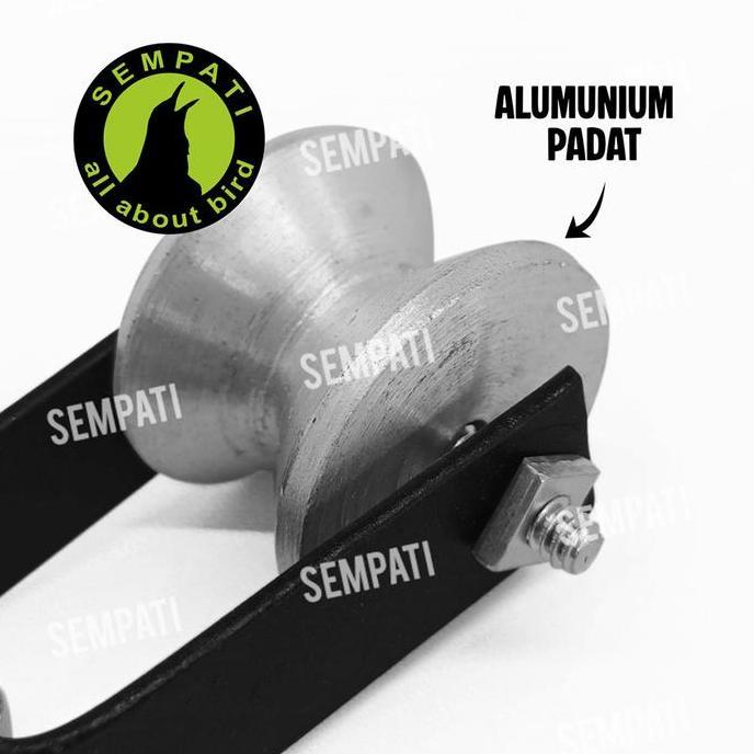 SEMPATI Roda Katrol Alumunium Kerekan Gantangan Sangkar Kandang Burung Perkutut Roda Katrol Serbagun