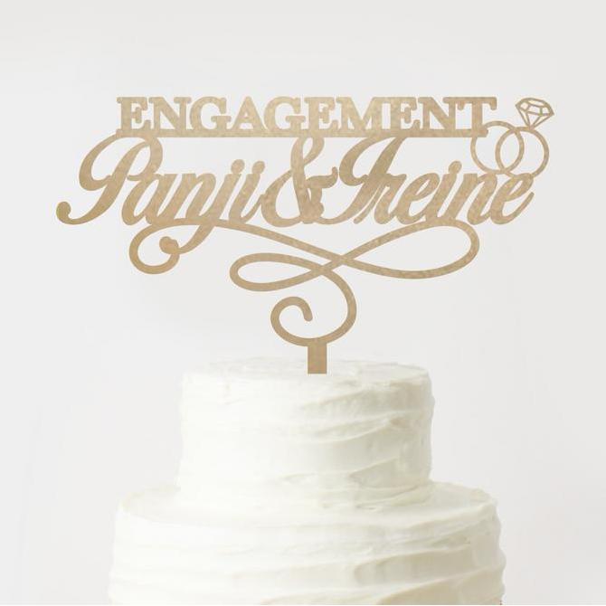 Promo Custom Cake topper engagement | hiasan kue engagement | Hiasan Kue COD