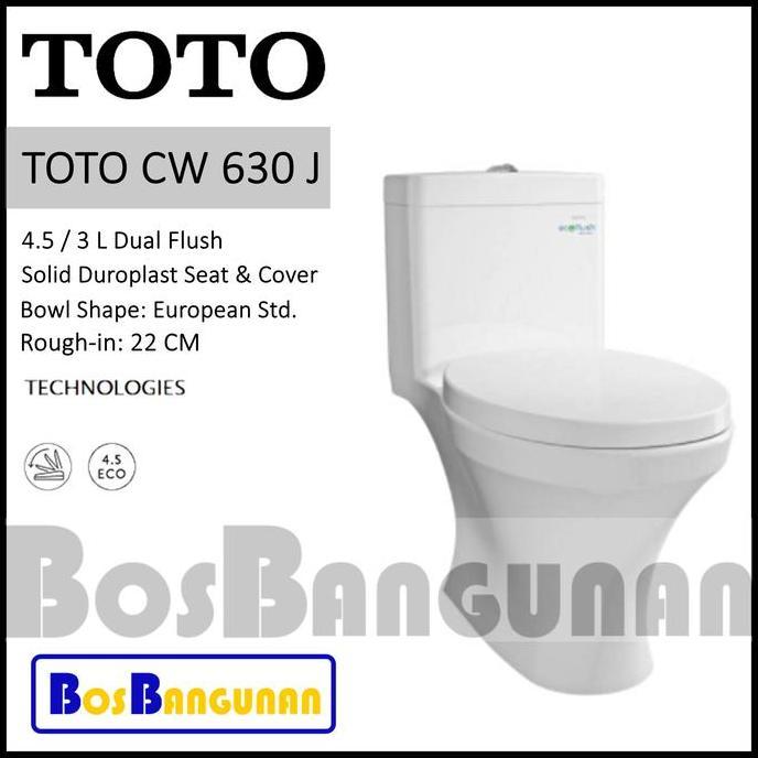 Kloset duduk TOTO CW 630 J / Closet TOTO CW630J Dual Flush 4.5 / 3 L / TOTO CW630J 4.5/3 L Dual Flus
