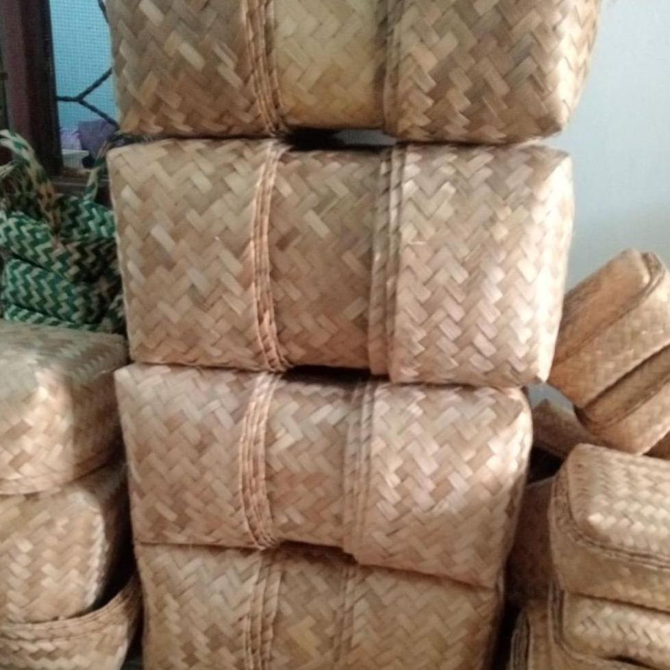 COD REDY Sepasang Besek jumbo persegi panjang 40x25x15 Bakul Bambu Besek PSHT Besek Merpati Besek Wa