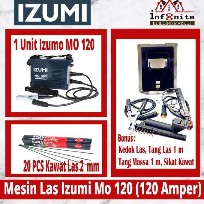 Paket Lengkap Mesin Las Listrik Izumi Mo 120 Kawat Las Sarung Tangan
