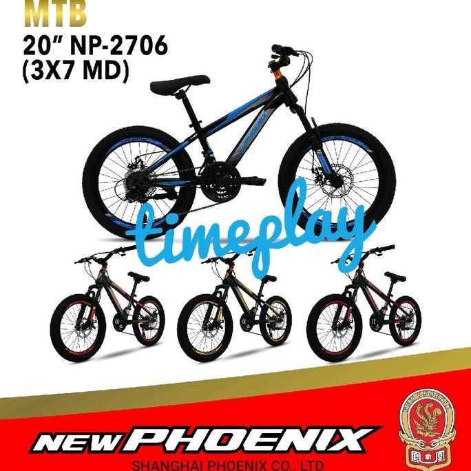 Terbaru New Phoenix Sepeda Gunung Mtb Anak 20 Inch  Np 2706 3X7 Speed Md