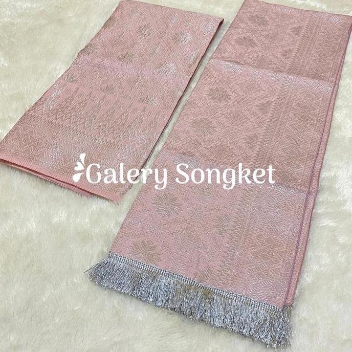 DR175 - Set Selendang dan Rok Songket Jumbo Berubah-Ubah Motif Semi Palembang - Lilit Wanita Silver 