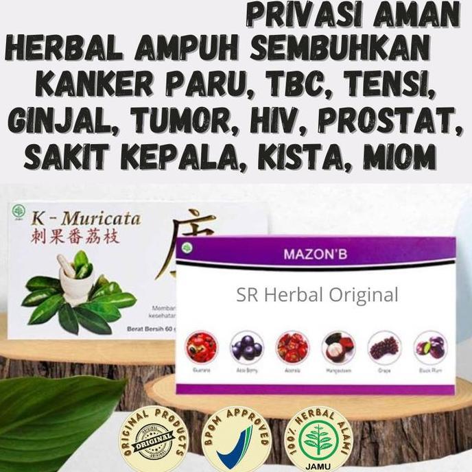 Obat Herbal Kanker Paru Serviks TBC HIV Ampuh Mazon B dan K Muricata Biomazo Neomorica Emoleaf Curma