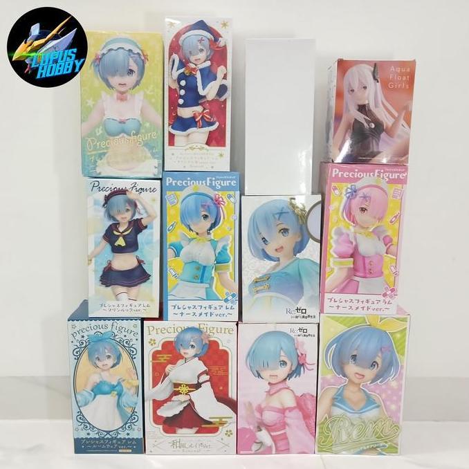 Re:zero figure taito precious ram rem emilia echidna rezero maid santa swimsuit miko nurse cheerlead