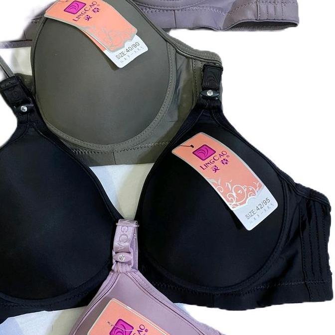 Bra Lingcao B5 | Bh Busa Cup B Nyaman Tanpa Kawat | Bra Wanita Lingcao Original Kait 3 Cup besar | 3