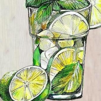 HIASAN DINDING LUKISAN MOJITO DEKORASI DINDING RUANG TAMU CAFE