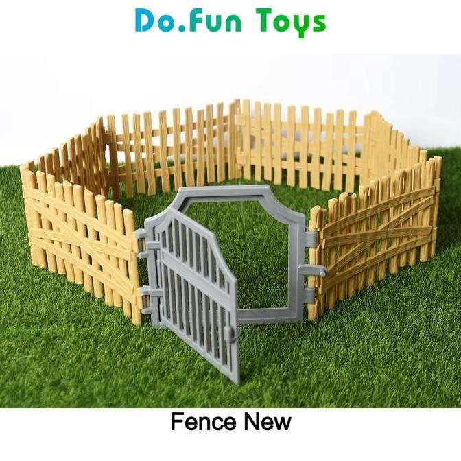 Mainan Miniatur ama Pagar Kandang Hewan Dengan Pintu / Animal Fences