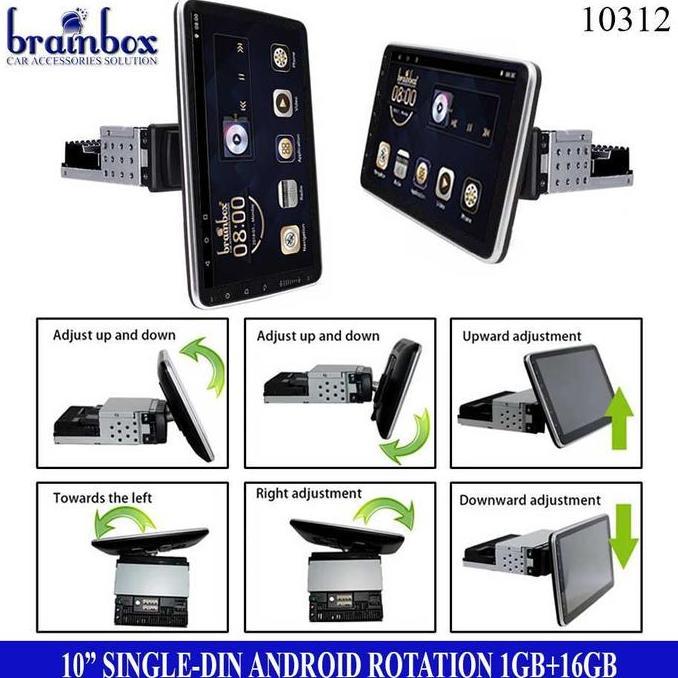 Headunit Android Single Din 10 Inch 1+16 Rotation LCD TV Mobil Tape