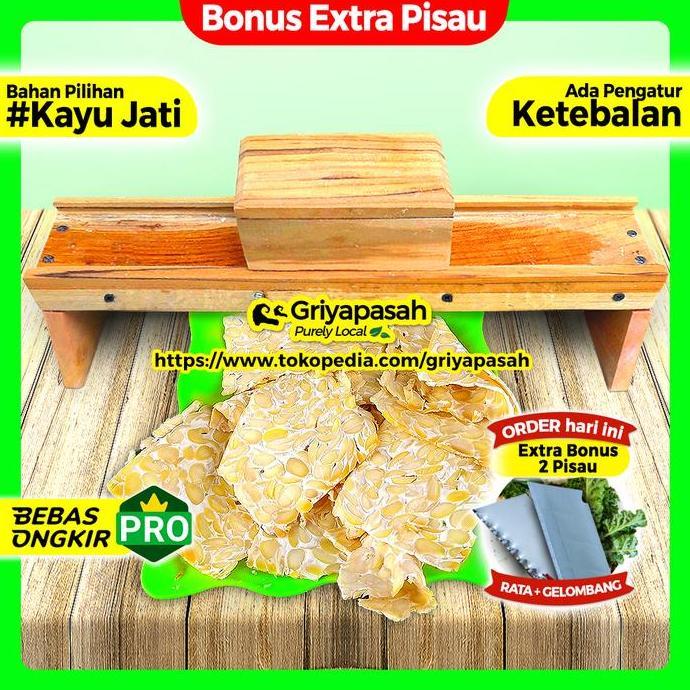 ( UKURAN JUMBO ) ALAT IRIS BAWANG MERAH BISA KERIPIK - KAYU JATI - PENGATUR TEBAL TIPIS