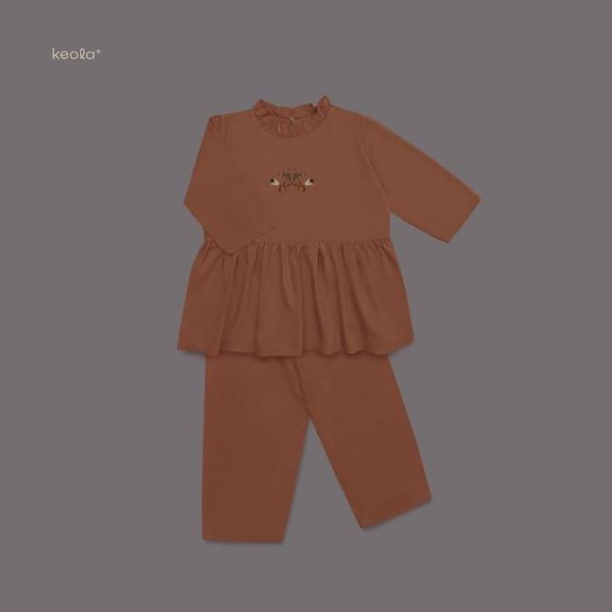 MD - (Size 6 - 10Tahun) Keola Setelan Anak Perempuan Chanderi Tunik Set Dress Gamis / Baju Tunik ana