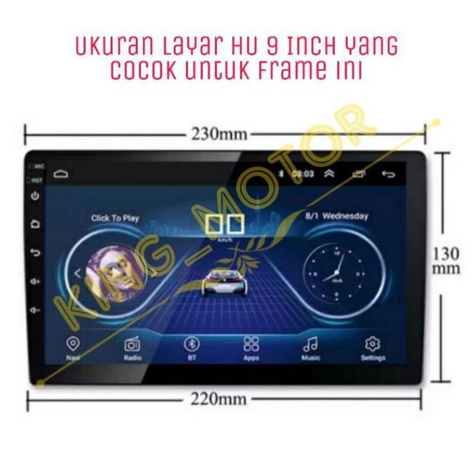Frame HU Head Unit 9 Inch Android Fortuner VRZ 2016 Up