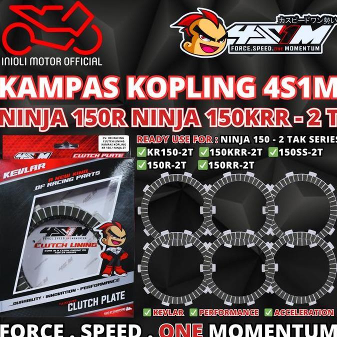 4S1M Kampas Kopling 4S1M Racing Ninja 150R 150Ss 150Rr Kawasaki Ninja 2T 2 Tak Kr150 Ninja 150Krr Ka
