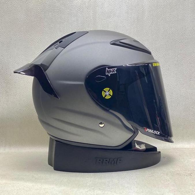 NHK R6 Solid Grey Doff || Kaca Iridium - Helm Half Face - Single Visor Motorcycle Helem