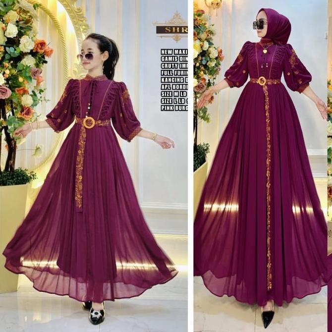 Readyori SHR maxydress couple Mom&kids bordir super cantik Terlaris