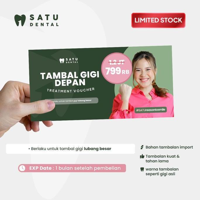 SATU Dental - Tambal Gigi Depan dengan Sinar - Lubang Besar