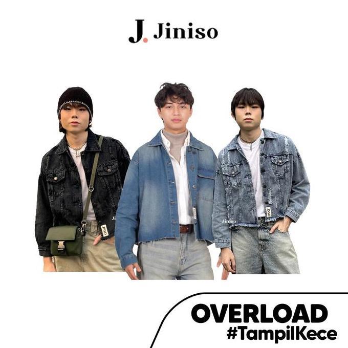 JINISO - Pria Oversize Jaket Jeans