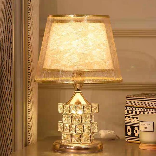 Hadiah Romantis Lampu Meja Kristal Gaya Eropa Ta Warna Lampu Meja Samping Tempat Tidur Lampu Tidur C