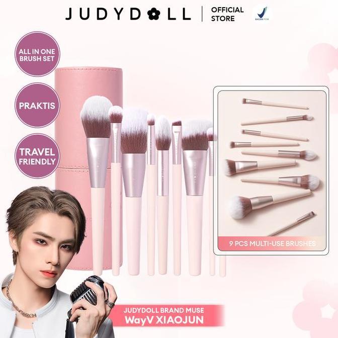 Sipeno_store - Judydoll Professional Brush Set Paket Kuas Makeup Lengkap dengan Case