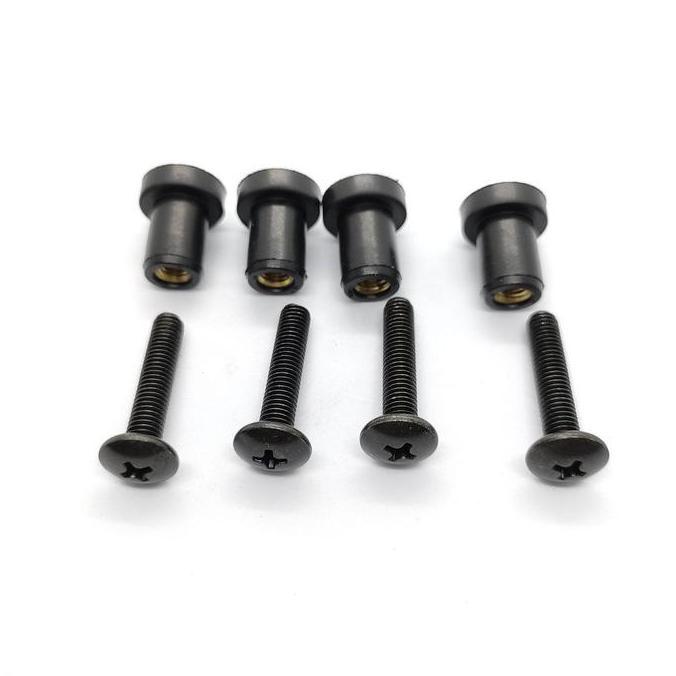 DE27 - (Paket 4 Set) Baut dan Karet dudukan Tambeng Visor Yamaha Nmax (Karet Tebal) Motor Motorcycle