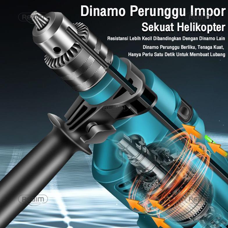 Reaim Bor Listrik 13mm Mesin Bor Bor Impact Bolak Balik Bor Listrik Impact Impact Drill Listrik Elec
