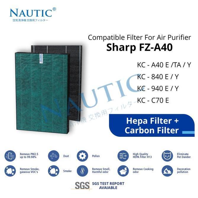 DE145 - Hepa filter sharp KC-A40Y / KC-840E / KC-940E / KC-C70E FZ-A40HFE