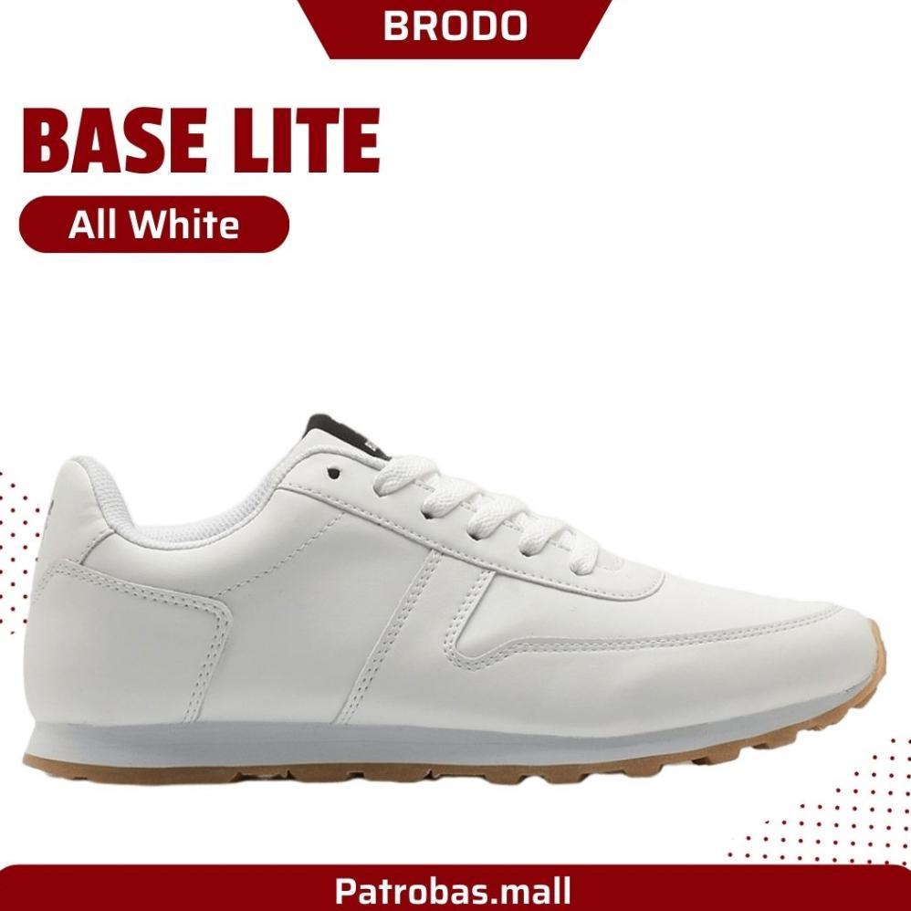 BRODO Base Lite All White Original Sepatu Sneakers Casual Shoes Pria Putih