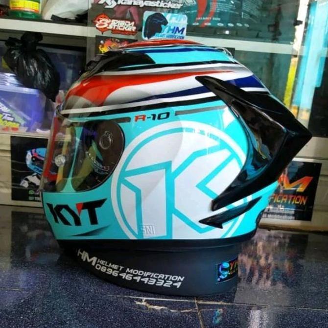 DE177 - Spoiler 3D kyt r10 / spoiler helm kyt r10