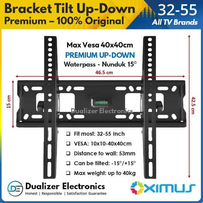 DV357 >> Bracket Smart Android TV 32-40-43-50-55 Inch Breket TV Cocok Untuk TV Merk TCL, Sharp, Real