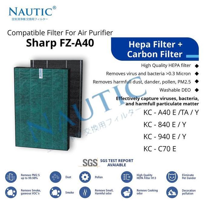 DR284 - HEPA FILTER SHARP KC 940 KC 840 KC C70 KC A40E/Y/TA FZ A40HFE