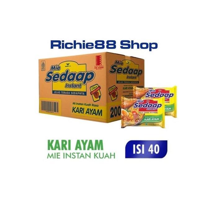 Mie Sedap Mie Instant Kuah Rasa Kari Ayam Halal 1 Dus - 40 Pc