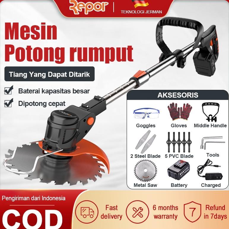 IRONHOOF 588V Mesin potong rumput batrai Mesin pemotong rumput listrik pemotong rumput elektrik mesi