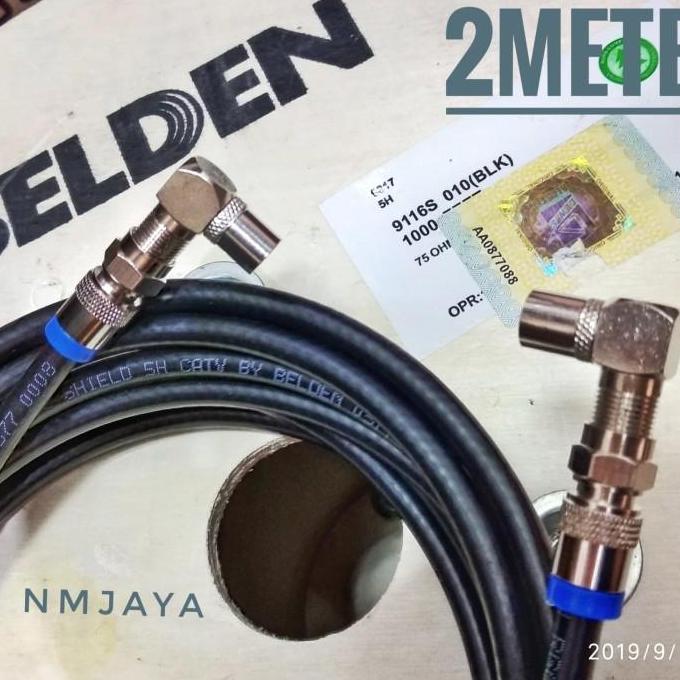 DB114 >> Kabel TV Antenna RG6 Belden RG6 Original siap pakai 5meter [male siku]