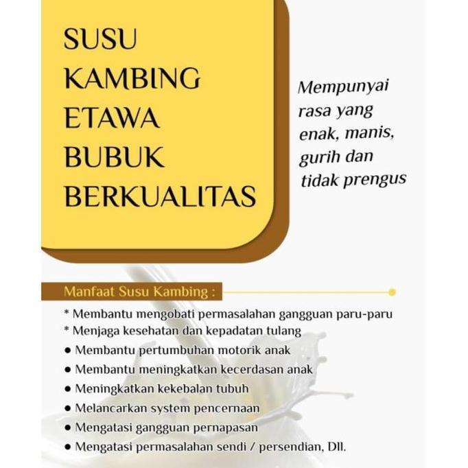 New- Susu Kambing Etawa Bubuk Premium 1Kg grade platinum / 1000 Gram susu etawa 1 Kg