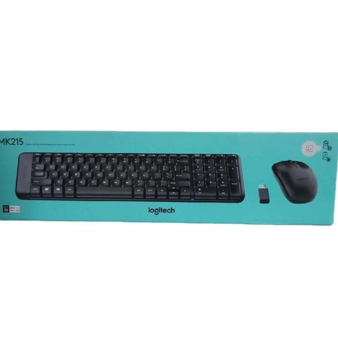 Logitech Mk 215 Mk215 Wireless Combo Keyboard & Mouse - Hitam Garansi