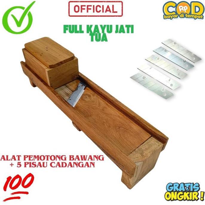New- Pasah Bawang Merah + Cadangan Full Kayu Jati Tua / Pasah Serbaguna / Irisan Bawang Kayu