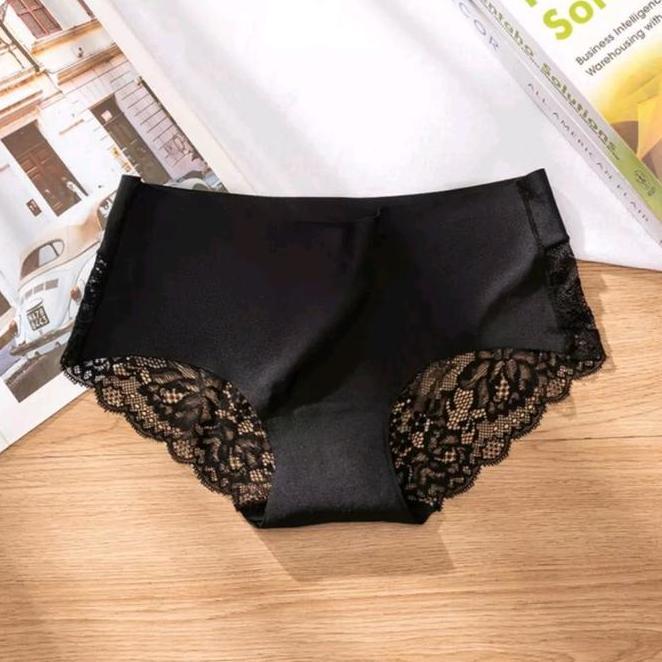 6 Pcs Celana Dalam Wanita Premium Motif Brukat Katun Poliester Seksi Manis