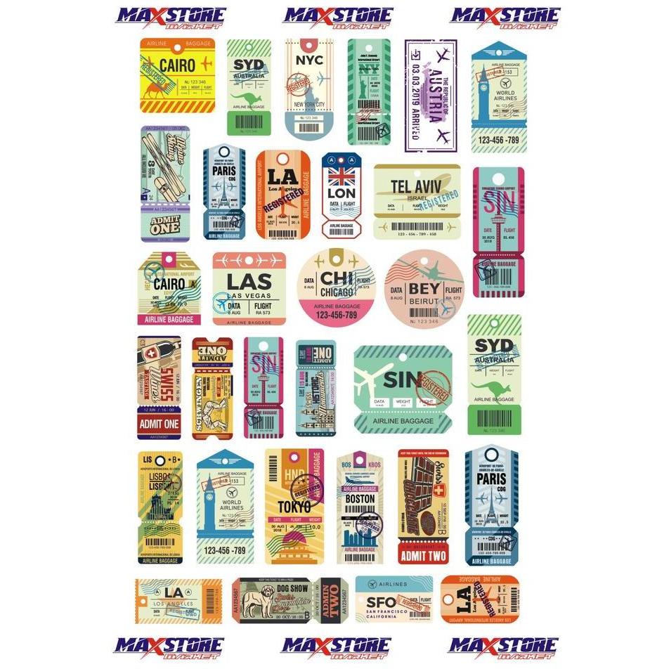 Boarding Pass Stiker / Boardingpass Sticker / Luggage Stiker / Koper