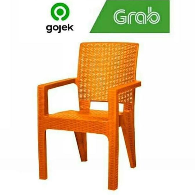 Kursi Bangku Sender Plastik Motif Anyaman Rotan Napolly 8R3 Arm