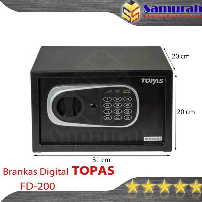 Safe Deposit Box Topas FD 200 Password Kode Pin / Cash Safety Box Brankas Digital LED 20 cm FD-200 /