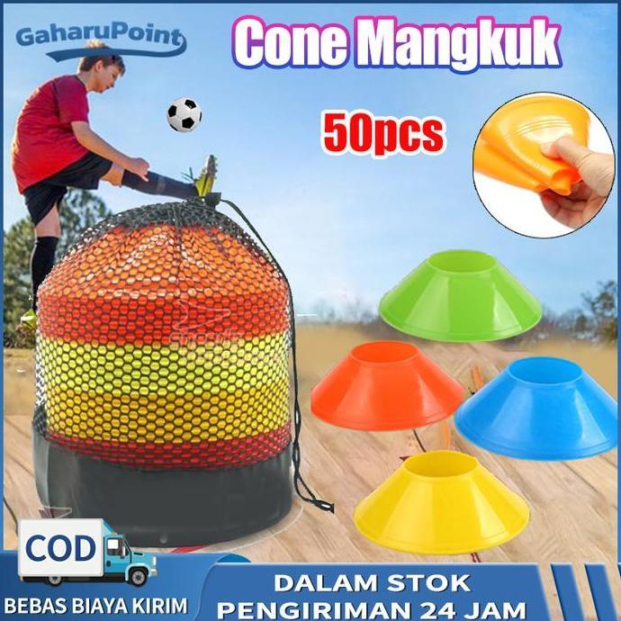 DR113 >> 50pcs Cone Mangkuk bola kaki futsal training Latihan Kun Mangkok Marker / Alat Olahraga Mar