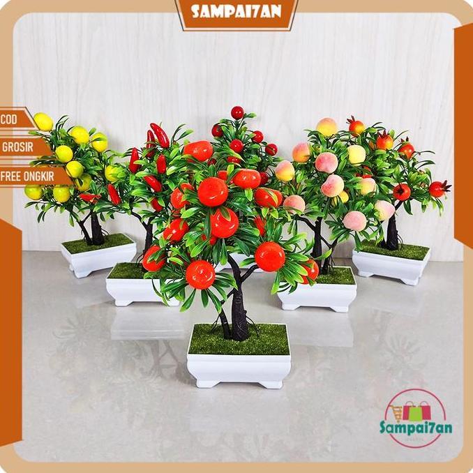 Tanaman Hias Dekorasi Buah Plastik Import Bunga Hias Flower Pohon Buah Mini Dekorasi Rumah Tanaman H