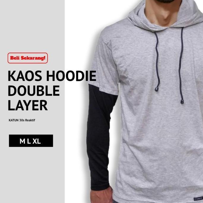 kaos hoodie polos lengan panjang